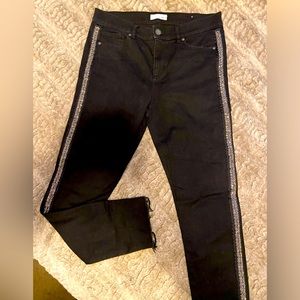 *3/$25* Loft Raw Edge Hem Ankle/Capri Pants with Beaded Accents Down Both Legs